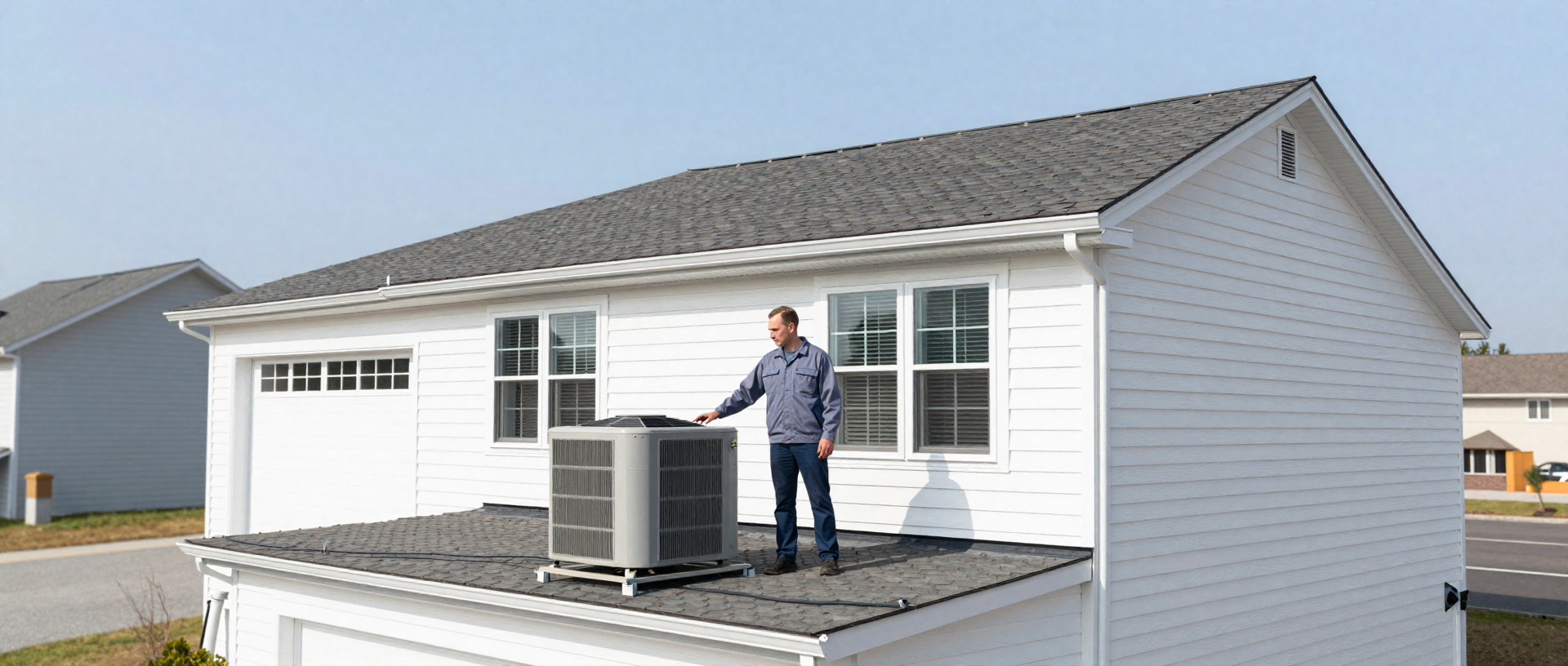 Residential HVAC unit installation